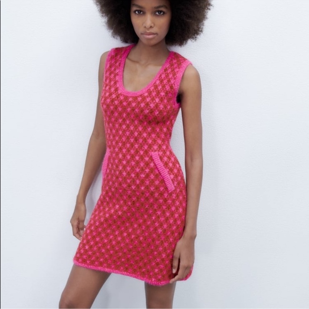 Zara pink knit sweater dress size medium